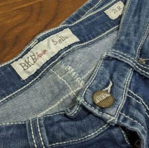 Buckle low rise jeans